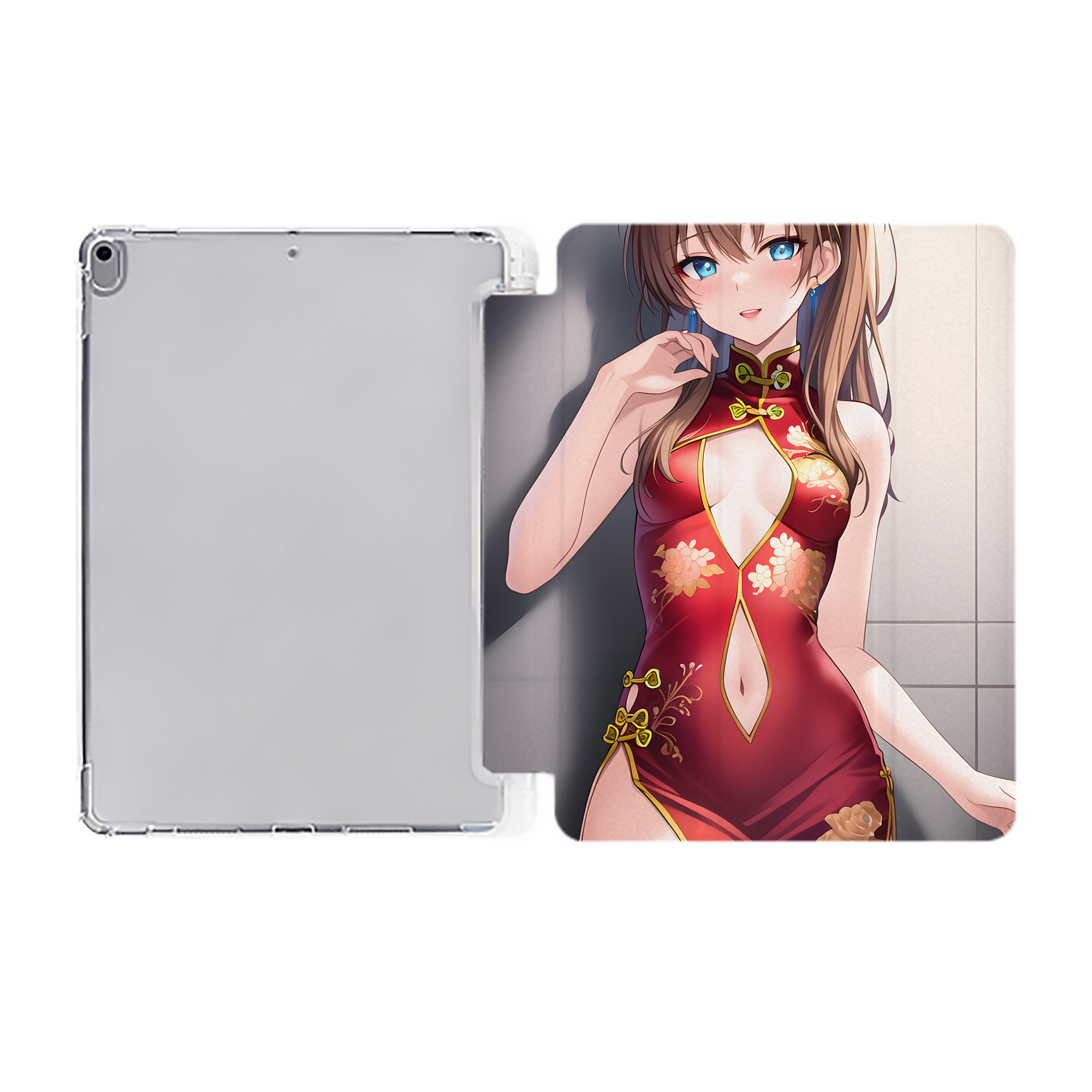 （画像用） EVA 新世紀エヴァンゲリオン IPad ケース ペン収納付き 三つ折りスタンド PUレザー×シリコン 対応機種9.5/10.5/10.9インチ